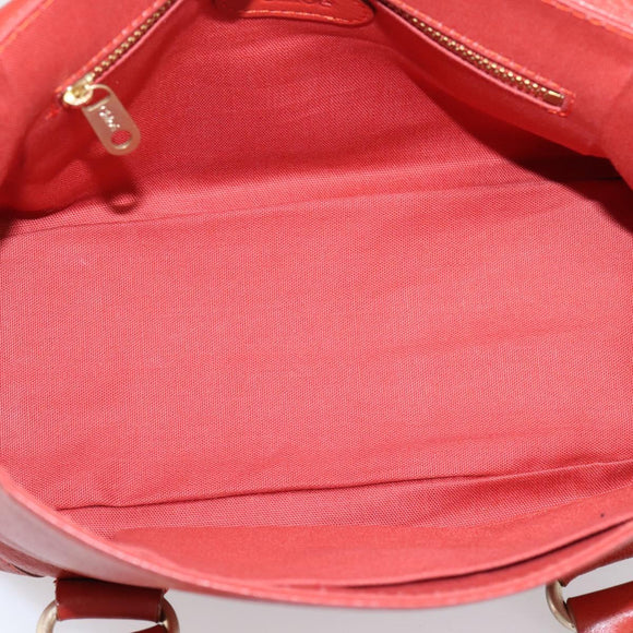 Chloe Tote Bag Leather Red Gold Auth BA16360