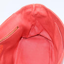 Chloe Tote Bag Leather Red Gold Auth BA16360-17