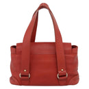 Chloe Tote Bag Leather Red Gold Auth BA16360-3