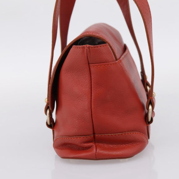 Chloe Tote Bag Leather Red Gold Auth BA16360