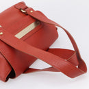 Chloe Tote Bag Leather Red Gold Auth BA16360-7