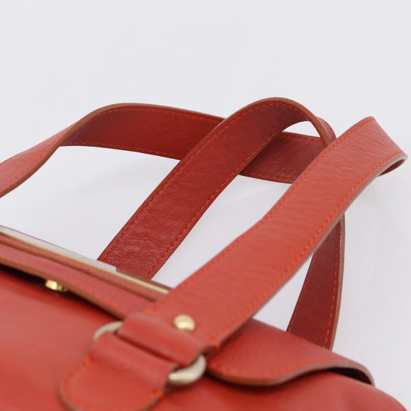 Chloe Tote Bag Leather Red Gold Auth BA16360