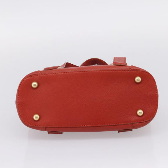 Chloe Tote Bag Leather Red Gold Auth BA16360
