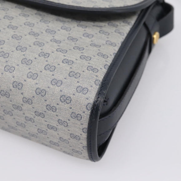 GUCCI Micro GG Supreme Shoulder Bag PVC Navy Gold 001 14 0712 Auth BA16361