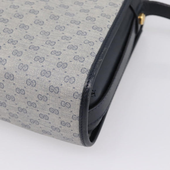 GUCCI Micro GG Supreme Shoulder Bag PVC Navy Gold 001 14 0712 Auth BA16361
