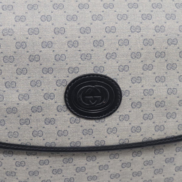 GUCCI Micro GG Supreme Shoulder Bag PVC Navy Gold 001 14 0712 Auth BA16361