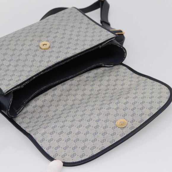 GUCCI Micro GG Supreme Shoulder Bag PVC Navy Gold 001 14 0712 Auth BA16361