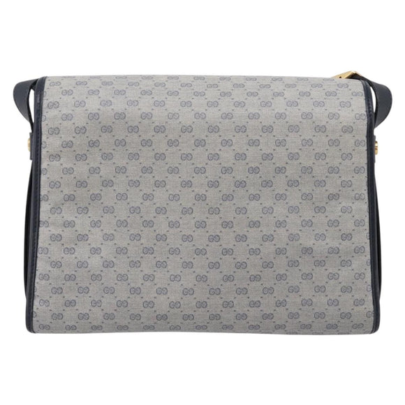 GUCCI Micro GG Supreme Shoulder Bag PVC Navy Gold 001 14 0712 Auth BA16361