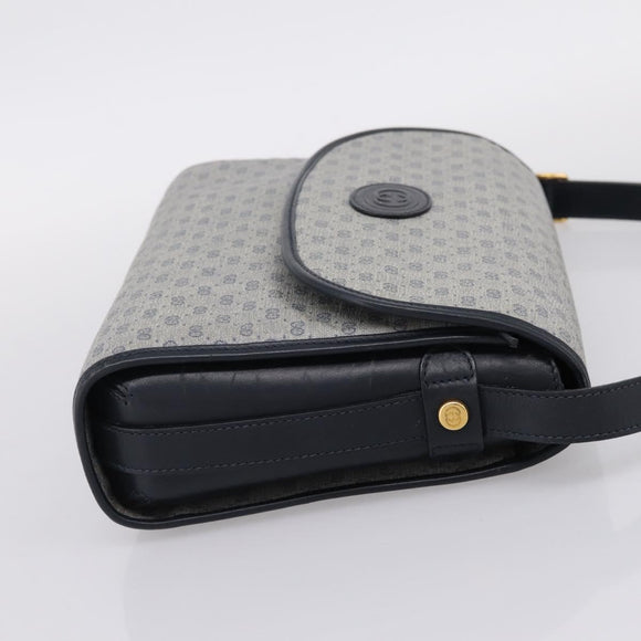 GUCCI Micro GG Supreme Shoulder Bag PVC Navy Gold 001 14 0712 Auth BA16361
