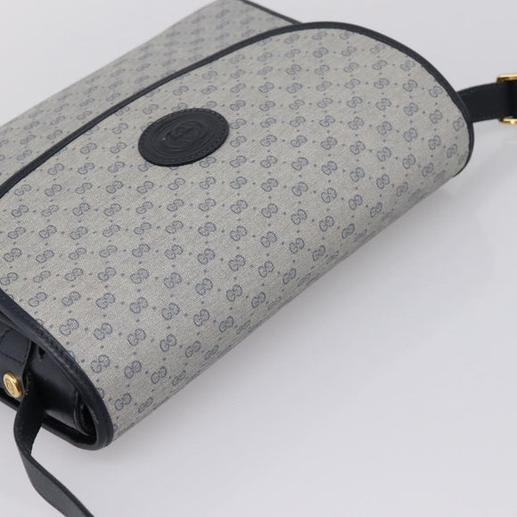 GUCCI Micro GG Supreme Shoulder Bag PVC Navy Gold 001 14 0712 Auth BA16361