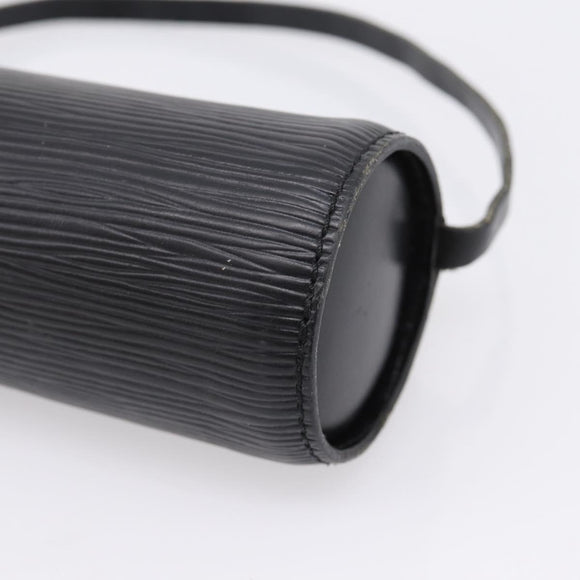 LOUIS VUITTON Epi Soufflot Pouch Black LV Auth BA16364