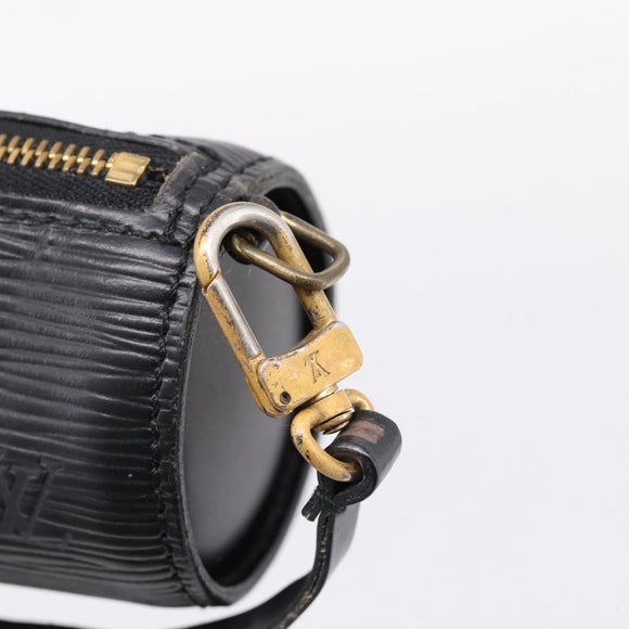 LOUIS VUITTON Epi Soufflot Pouch Black LV Auth BA16364