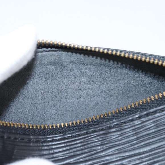 LOUIS VUITTON Epi Soufflot Pouch Black LV Auth BA16364