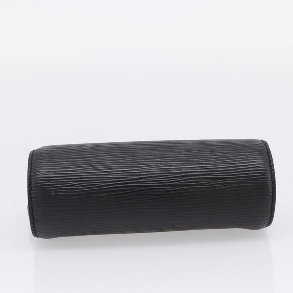 LOUIS VUITTON Epi Soufflot Pouch Black LV Auth BA16364