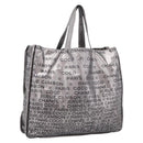 CHANEL Unlimited Tote Bag Coated Canvas Silver CC Auth BA16365-1