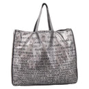 CHANEL Unlimited Tote Bag Coated Canvas Silver CC Auth BA16365-13