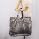 CHANEL Unlimited Tote Bag Coated Canvas Silver CC Auth BA16365-25