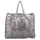 CHANEL Unlimited Tote Bag Coated Canvas Silver CC Auth BA16365-2