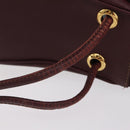Cartier Must Line Shoulder Bag Leather Bordeaux Gold Auth BA16367-10
