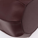 Cartier Must Line Shoulder Bag Leather Bordeaux Gold Auth BA16367-14
