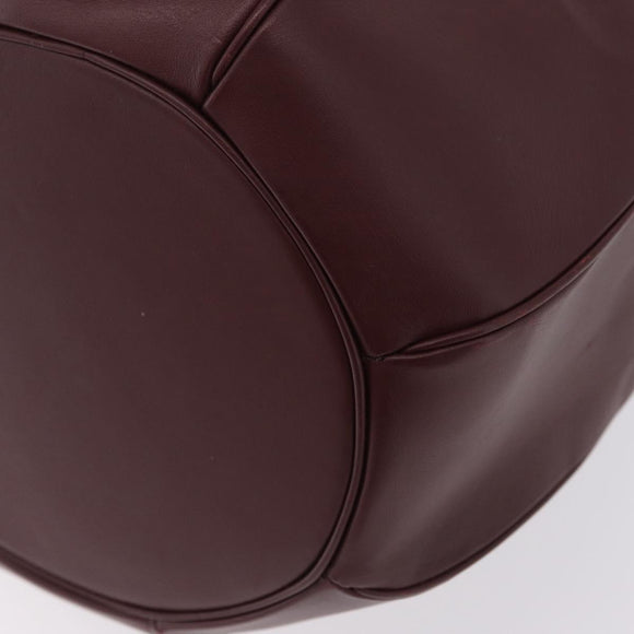 Cartier Must Line Shoulder Bag Leather Bordeaux Gold Auth BA16367