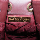 Cartier Must Line Shoulder Bag Leather Bordeaux Gold Auth BA16367-18