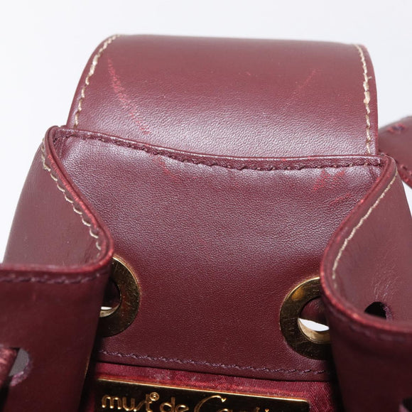 Cartier Must Line Shoulder Bag Leather Bordeaux Gold Auth BA16367