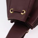 Cartier Must Line Shoulder Bag Leather Bordeaux Gold Auth BA16367-6