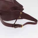 Cartier Must Line Shoulder Bag Leather Bordeaux Gold Auth BA16367-7