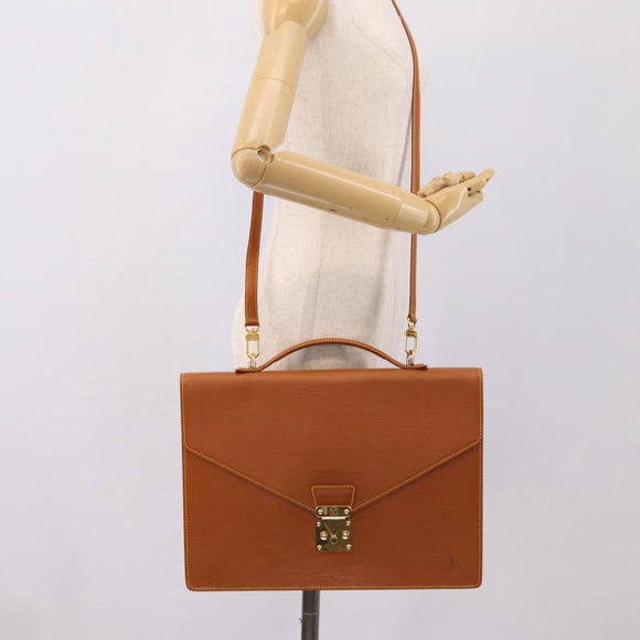 LOUIS VUITTON Epi Porte Documents Bandouliere Bag Zipangu M54468 LV Auth BA16370