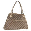 GUCCI GG Canvas Tote Bag Beige Gold 121023 Auth BA16377-1