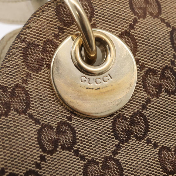GUCCI GG Canvas Tote Bag Beige Gold 121023 Auth BA16377