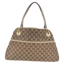 GUCCI GG Canvas Tote Bag Beige Gold 121023 Auth BA16377-13