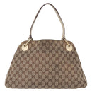GUCCI GG Canvas Tote Bag Beige Gold 121023 Auth BA16377-3