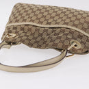 GUCCI GG Canvas Tote Bag Beige Gold 121023 Auth BA16377-7