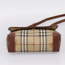 BURBERRY Nova Check Shoulder Bag PVC Beige Gold Auth BA16379-5