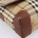 BURBERRY Nova Check Shoulder Bag PVC Beige Gold Auth BA16379-15