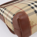 BURBERRY Nova Check Shoulder Bag PVC Beige Gold Auth BA16379-17