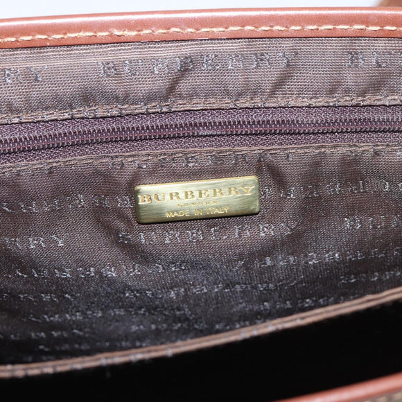 BURBERRY Nova Check Shoulder Bag PVC Beige Gold Auth BA16379