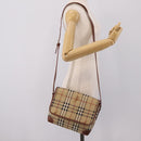 BURBERRY Nova Check Shoulder Bag PVC Beige Gold Auth BA16379-24