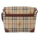 BURBERRY Nova Check Shoulder Bag PVC Beige Gold Auth BA16379-2
