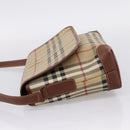 BURBERRY Nova Check Shoulder Bag PVC Beige Gold Auth BA16379-3