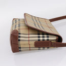 BURBERRY Nova Check Shoulder Bag PVC Beige Gold Auth BA16379-4