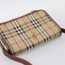 BURBERRY Nova Check Shoulder Bag PVC Beige Gold Auth BA16379-6