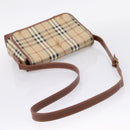 BURBERRY Nova Check Shoulder Bag PVC Beige Gold Auth BA16379-7