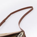 BURBERRY Nova Check Shoulder Bag PVC Beige Gold Auth BA16379-14