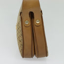 GUCCI Micro GG Canvas Shoulder Bag Beige Gold Auth BA1638-4
