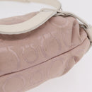 Salvatore Ferragamo Gancini Shoulder Bag Canvas Purple Silver Auth BA16384-9