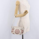 Salvatore Ferragamo Gancini Shoulder Bag Canvas Purple Silver Auth BA16384-27