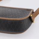 Christian Dior Honeycomb Canvas Shoulder Bag PVC Black Gold Auth BA16397-12